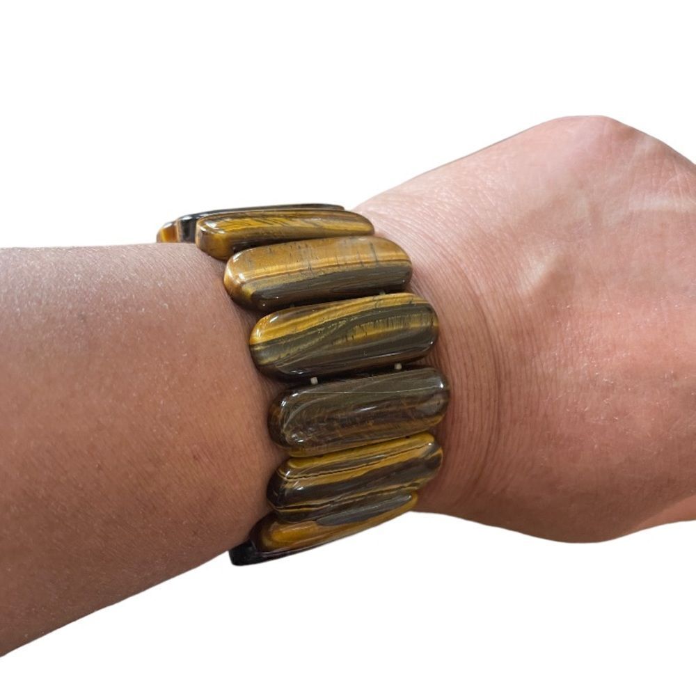 Tiger eye stretchy large bracelet